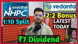 Vedanta Ltd  NHPC • Stocks Declared High Dividend Bonus amp Split With Ex Dates [upl. by Notyard]