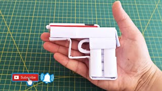 DIY  KAĞITTAN MERMİ ATAN SİLAH NASIL YAPILIR   PAPER GUN [upl. by Teraj586]