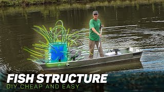 BUILDING CHEAPFREE FISH STRUCTURE DIY WOOD AND PLASTIC [upl. by Enelyak]