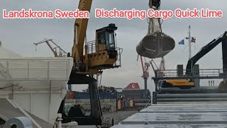 Landskrona Sweden Discharging Cargo Quick Lime [upl. by Euqitsym]