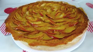 TARTA DE MANZANA CON MASA QUEBRADA  RECETA FÁCIL [upl. by Aleyam]