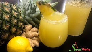 Let’s Make My Healthy Ginger Pineapple Drink  Ginger Pineapple Juice [upl. by Aekan]