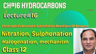 Ch16Lec16 Electrophilic Aromatic Substitution Reactions Of Benzene Class12 Chemistry [upl. by Ruckman623]