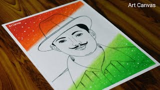 BHAGAT SINGH Drawing With oil Pastel  Step by Step  Republic day  lndependence day Special [upl. by Ened150]