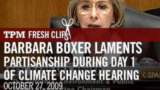 Barbara Boxer Laments Partisanship During Day 1 of Climate Change Hearings [upl. by Cirred]