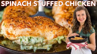 Cheesy Spinach Stuffed Chicken Breasts [upl. by Lockwood553]