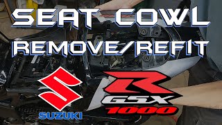 How to remove and refit the rear fairing seat cowl frame cover assy  Suzuki GSXR 1000 K4 [upl. by Wernsman]