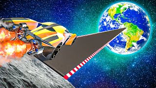 Jumping MOON RAMP With WORLDS FASTEST CAR in GTA 5 [upl. by Ynor]