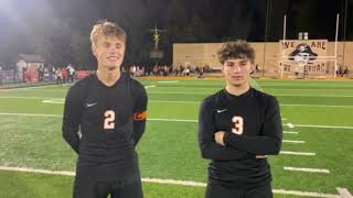 Wheelersburg’s Miller McKenzie and Brody Wilburn discuss win over Minford [upl. by Ahsini]