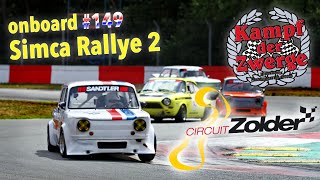 Kampf der Zwerge  Simca Rallye 2  Onboard Zolder Historic Grand Prix 2023 Race 2 [upl. by Noved]