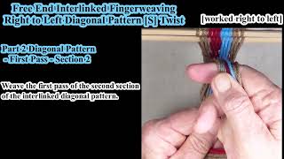 Interlinked Fingerweaving Right to Left Diagonal Pattern S Twist RL [upl. by Sukin]