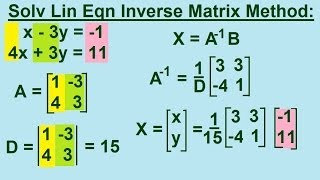 Algebra  Solving Linear Equations by Inverse Matrix Method 12 [upl. by Kristoforo175]