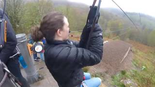 Go Ape Aberfoyle  UKs longest zip wire in the rain [upl. by Thessa]