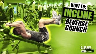 How To Do An INCLINE REVERSE CRUNCH  Exercise Demonstration Video and Guide [upl. by Cecil]