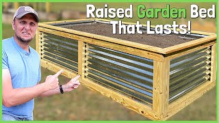 How To Build A Large Raised Garden Bed Out of Wood and Corrugated Steel [upl. by Melville]