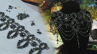 Making An Epic Beaded Necklace  Goth Queen Collar [upl. by Niarb820]