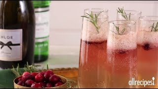 How to Make Cranberry Rosemary Prosecco Floats  Cocktail Recipes  Allrecipescom [upl. by Purdy591]