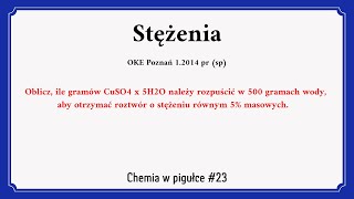 Stężenie procentowe roztworu hydratu — Chemia w pigułce 23 [upl. by Yenttihw]