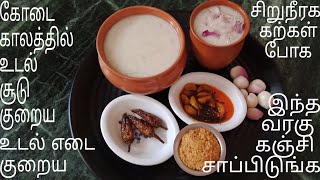 கோடைகாலத்தில் உடல் சூட்டை தணிக்கும் வரகரிசி கஞ்சிSummer drinkPorridge recipeAachissamayal [upl. by Marlen]