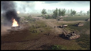 HUGE PANZER ASSAULT British Line Defense in Normandy  Men of War RobZ Realism Mod Gameplay [upl. by Adnawyek]