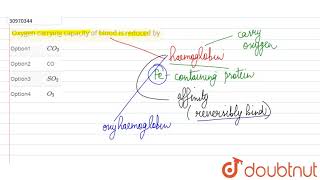 Oxygen carrying capacity of blood is reduced by [upl. by Fradin]