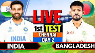 India vs Bangladesh 1st Test Day 2  Live Cricket Match Today  IND vs BAN Live Scores Session 2 [upl. by Alathia378]