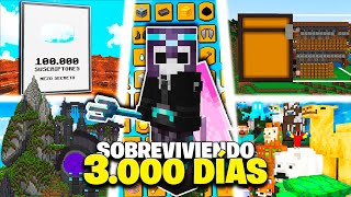 SOBREVIVÍ 3000 DÍAS en MINECRAFT SUPERVIVENCIA no HARDCORE PELÍCULA 3 [upl. by Fanya]