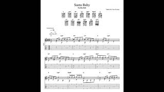 Eartha Kitt Santa Baby with tablaturesheet music for solo fingerstyle guitar [upl. by Eseeryt569]