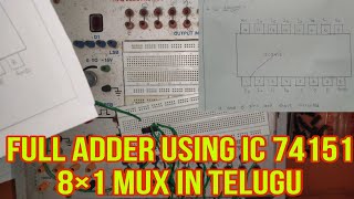 How To Do Full Adder Using 8×1Multiplexer using IC74151 In Dld Lab  DLD Lab Experiments [upl. by Eckblad]