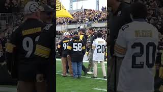 Alejandro Villanueva amp David DeCastro surprise Veteran with Super Bowl tix steelers nfl shorts [upl. by Erbua781]