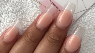 Uñas ACRÍLICAS transparentes SENCILLAS uñas de tip [upl. by Aninep]