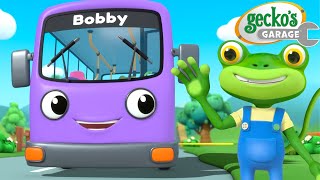 Wheels on the Bus Song  Sing Along at Geckos Garage  Trucks For Children  Cartoons For Kids [upl. by Asylla]