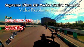 Supremo Ultra HD Pocket Action Camera Test  From 720P30FPS EIS To 5K30FPS VIDEO RESOLUTION [upl. by Sharona]