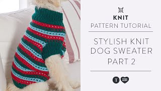 How to Knit a Dog Sweater with Marly Bird  Knitting Tutorial  Part 2 [upl. by Ahsined536]