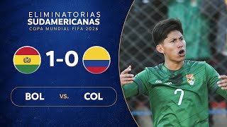 BOLIVIA vs COLOMBIA 10  RESUMEN  ELIMINATORIAS SUDAMERICANAS  FECHA 9 [upl. by Brezin]