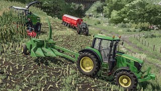 John Deere Maize Silage John Deere 3950 with trailer combined  FS 22 [upl. by Beaulieu83]