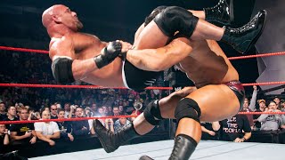 Batista returns during Goldberg vs Shawn Michaels clash Raw Oct 20 2003 [upl. by Brozak]