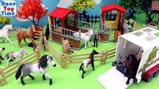 Schleich Horse Stall Playset  Toys Video [upl. by Hak]