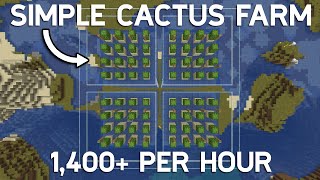 Easy Cactus Farm Minecraft 121  1400 per Hour [upl. by Vashti]