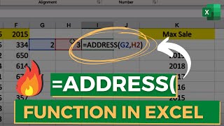 How to use ADDRESS Function in Excel  Excel Function [upl. by Aharon]