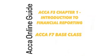 ACCA ONLINE CLASS MALAYALAM  F3 CHAPTER 1 INTRODUCTION TO FINANCIAL REPORTING  FR F7 BASE CLASS [upl. by Mercado]