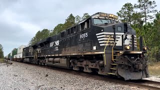 Norfolk Southern ES44AC 8055 Leads NS 249 at Crawford FL [upl. by Gnanmos]