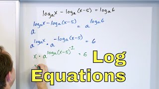 04  Solving Logarithmic Equations  Part 1  Equations with Logx [upl. by Yevre]