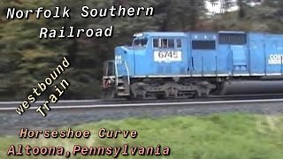 NS westbound trailer train on Horseshoe Curve Altoona PA 10182003 Time 1145 am [upl. by Eislel]