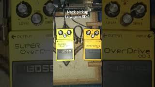 Boss SD1 vs OD3 low gain setting comparison on a strat [upl. by Eilsel884]