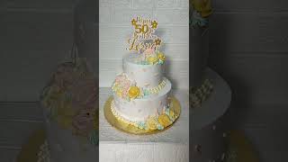 Yellow 50th birthday cake [upl. by Euridice542]