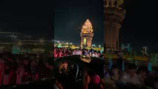 Phnom Penh Monument Lights up as Gumball 3000 Supercars Arrive gumball3000 supercars [upl. by Yeung]