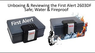 Unboxing amp Reviewing the First Alert 2603DF Waterproof Fire Safe Chest 062 Cubic Foot Multicolor [upl. by Ingrid55]