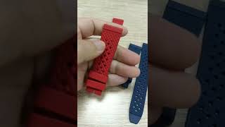 Universal fluororubber strap 2022mm adaptor Rolex Metso Omega watch replacement strap [upl. by Itch]