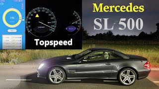 Mercedes SL 500 R230 Topspeed  0100 Kmh  0200 Kmh Acceleration GPS Dragy [upl. by Vanda]